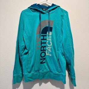 THE NORTH FACE Womens L Green Hooded Sweatshirt Drawstring Pockets Pullover